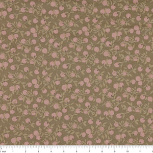 Primrose & Parsley Fabric Collection - Apples Dark Sage: with ruler for scale PCPR2683