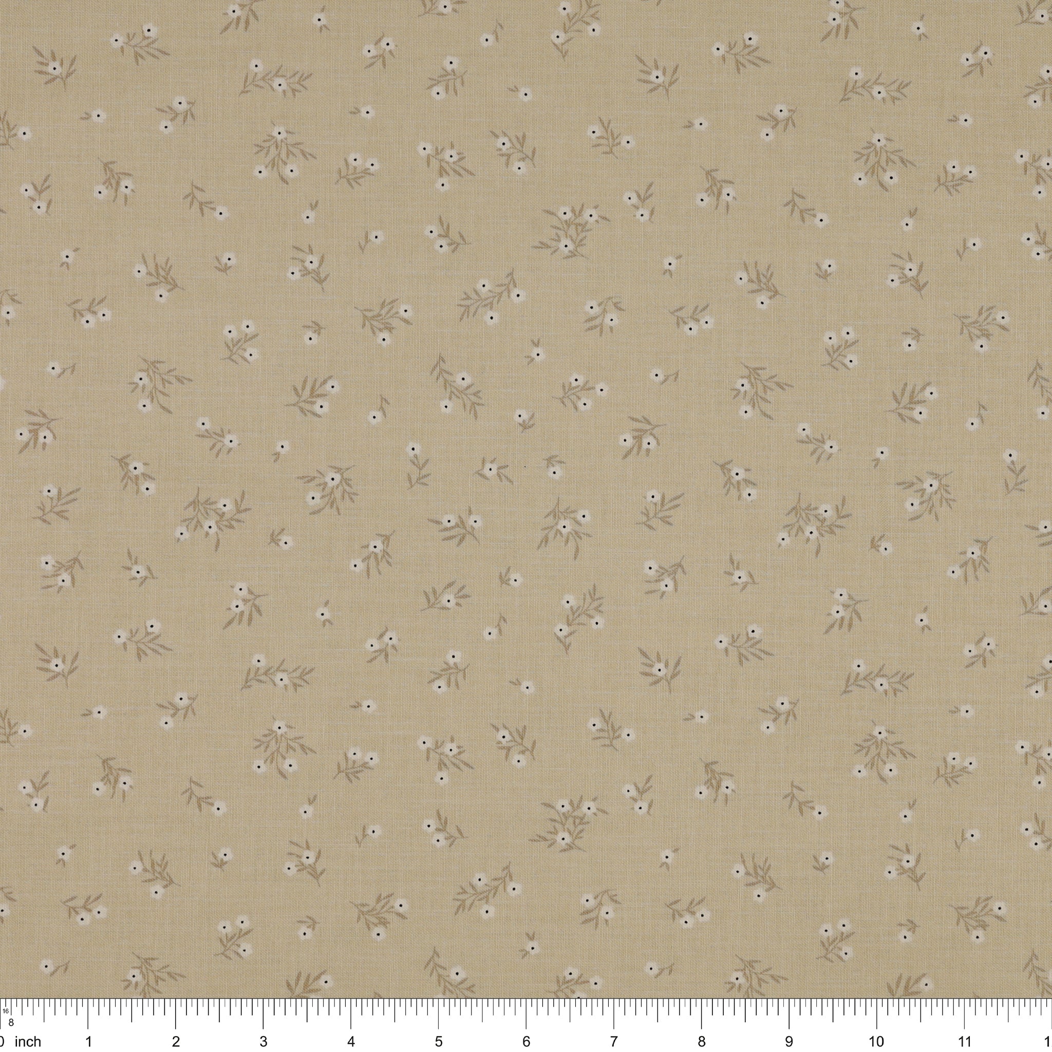 Primrose & Parsley Fabric Collection - Meadow Sprigs Sage: wth ruler for scale PCPR26840