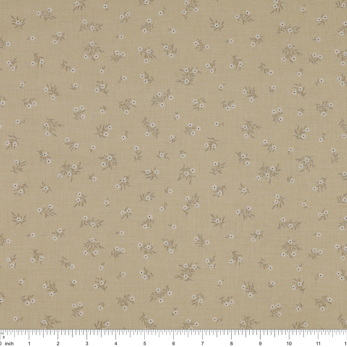 Primrose & Parsley Fabric Collection - Meadow Sprigs Sage: wth ruler for scale PCPR26840