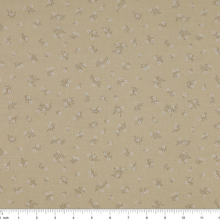 Primrose & Parsley Fabric Collection - Meadow Sprigs Sage: wth ruler for scale PCPR26840
