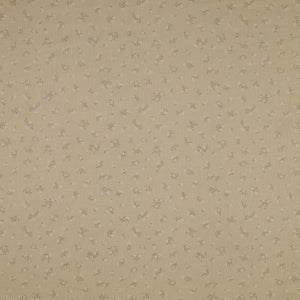 Primrose & Parsley Fabric Collection - Meadow Sprigs Sage: Beige fabric with scattered sprigs of tiny white flowers and delicate taupe leaves PCPR26840