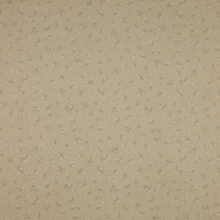 Primrose & Parsley Fabric Collection - Meadow Sprigs Sage: Beige fabric with scattered sprigs of tiny white flowers and delicate taupe leaves PCPR26840