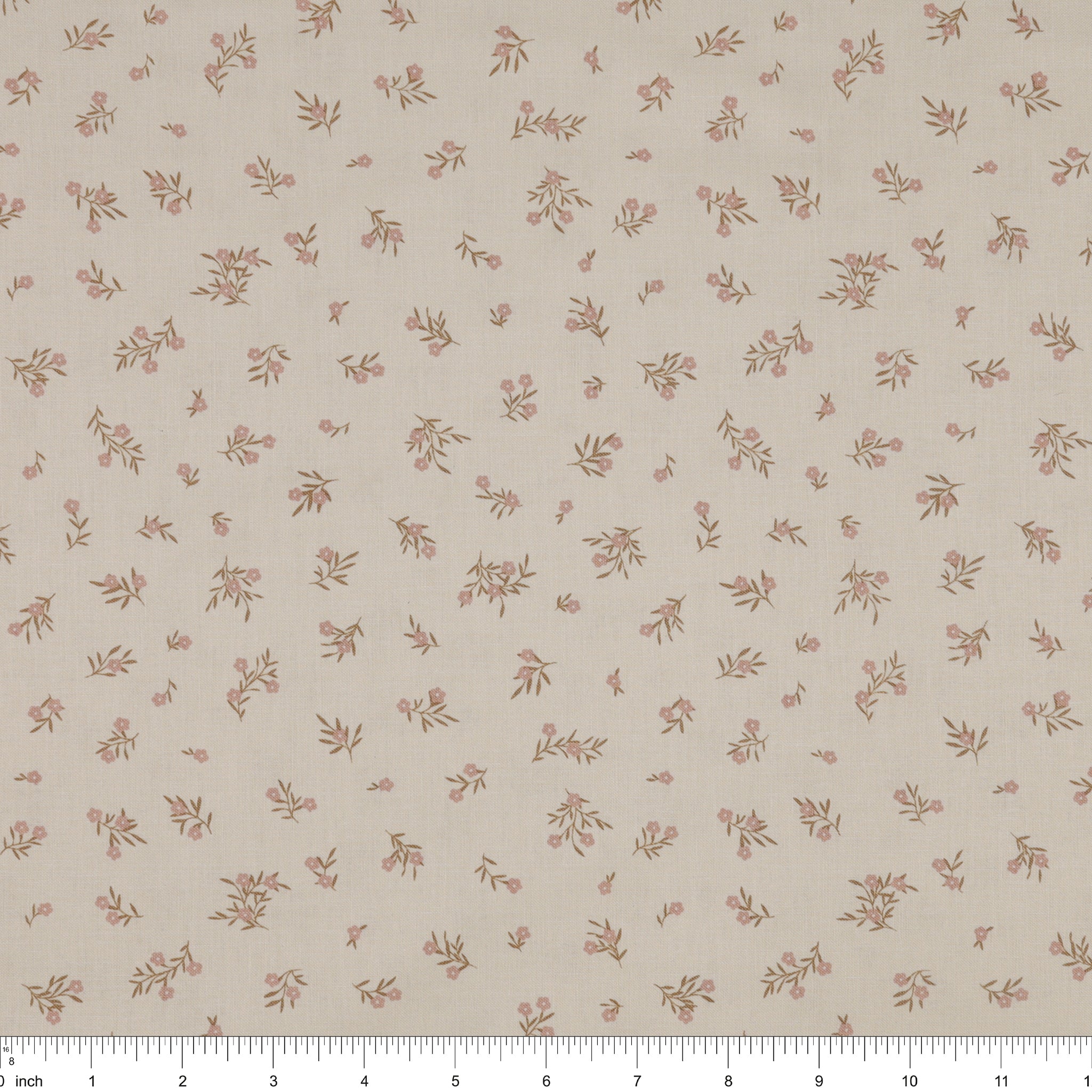 Primrose & Parsley Fabric Collection - Meadow Sprigs Beige: with ruler for scale PCPR26841