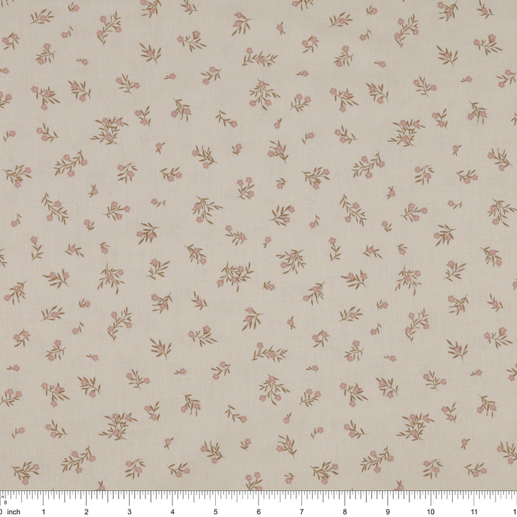 Primrose & Parsley Fabric Collection - Meadow Sprigs Beige: with ruler for scale PCPR26841