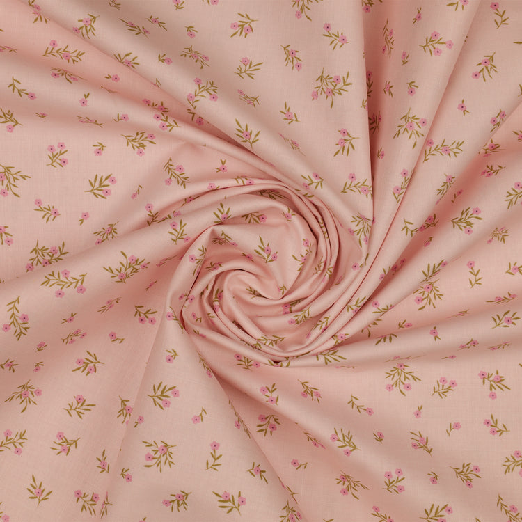 Primrose & Parsley Fabric Collection - Meadow Sprigs Rose: swirled PCPR26842