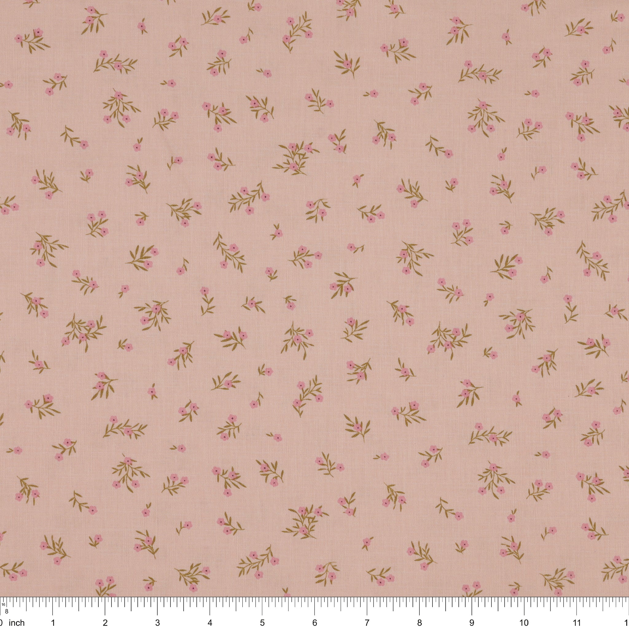 Primrose & Parsley Fabric Collection - Meadow Sprigs Rose: with ruler for scale PCPR26842
