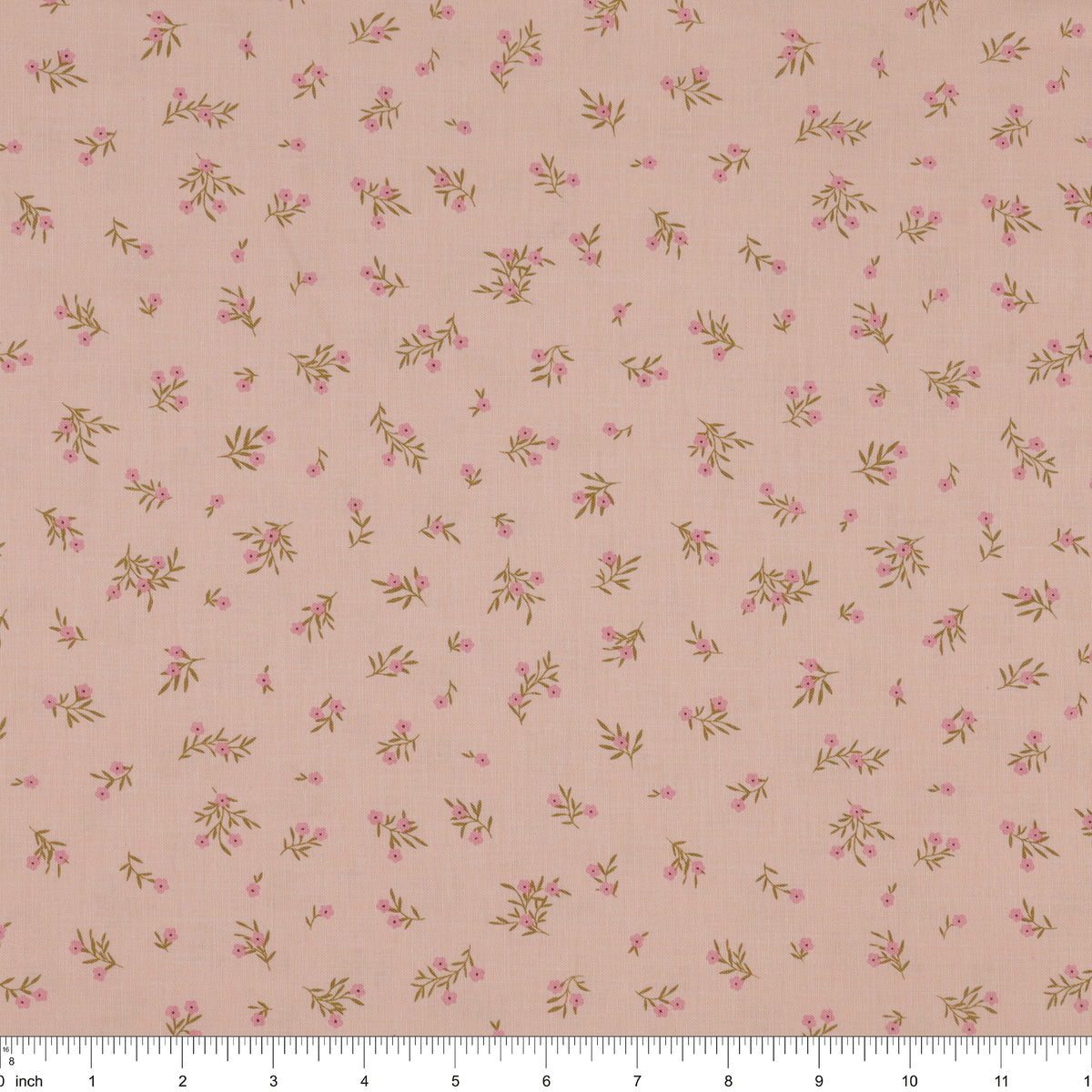 Primrose & Parsley Fabric Collection - Meadow Sprigs Rose: with ruler for scale PCPR26842