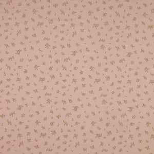 Primrose & Parsley Fabric Collection - Meadow Sprigs Rose: Light pink fabric with scattered sprigs of tiny pink flowers and delicate green leaves PCPR26842