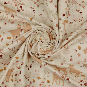 Primrose & Parsley Fabric Collection - Barnyard Babies White: swirled PCPR26843