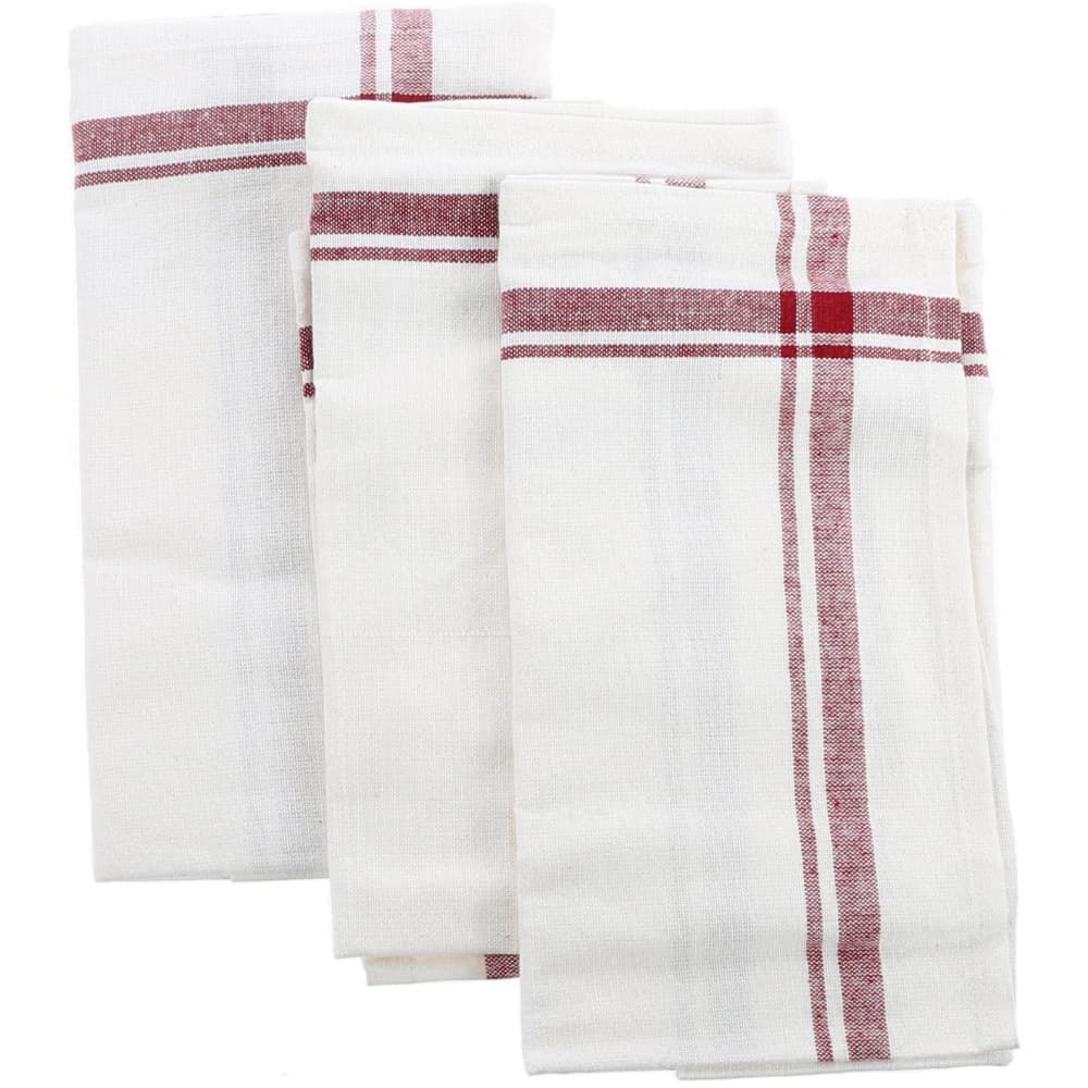 Retro Striped Towels - Set of 3, Maroon image # 102220