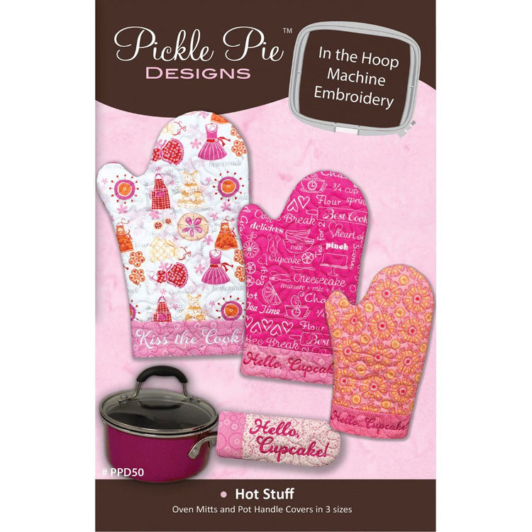 Hot Stuff Oven Mitts Embroidery CD - Pickle Pie Designs image # 52112