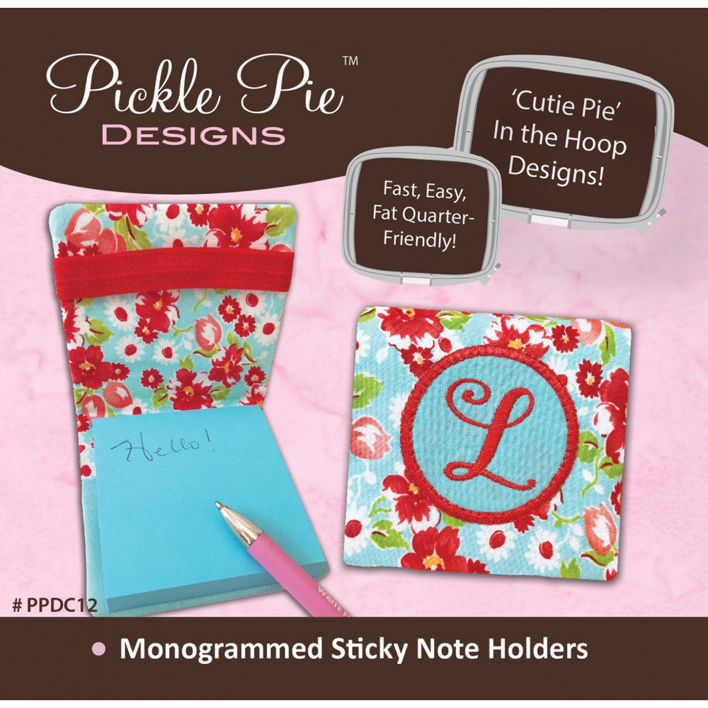 Monogrammed Sticky Note Holders Embroidery CD image # 52140