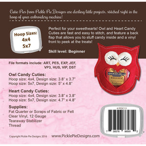 Owl Always Love You Candy Cuties Embroidery Design CD image # 39039