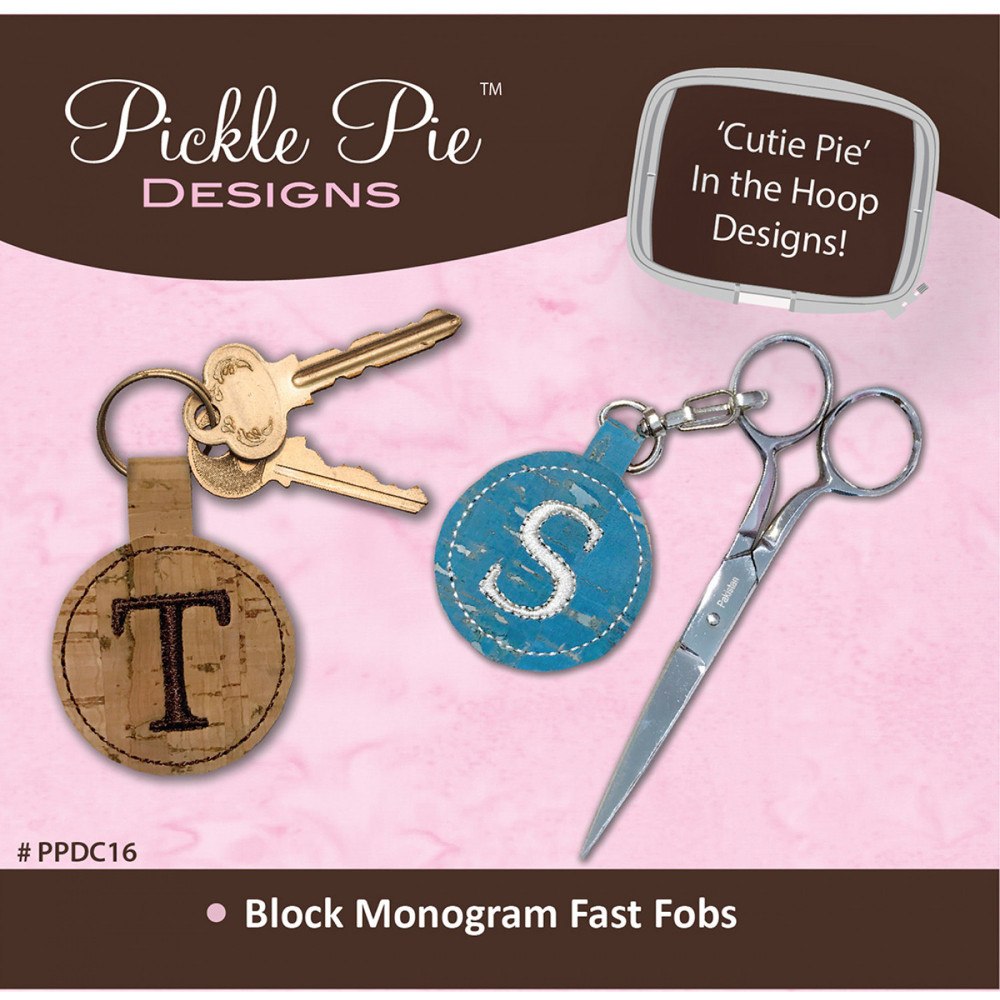 Monogrammed Fast Fobs Embroidery CD - Block Letters