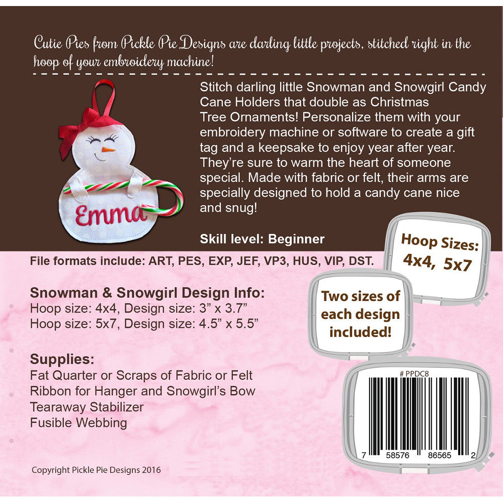 Frosty Friends Candy Cane Holders Pattern CD image # 44891