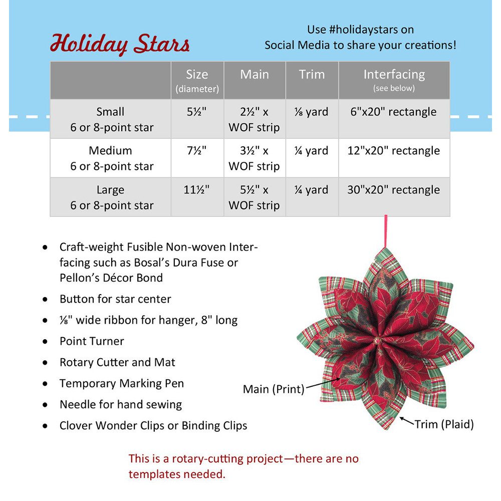 Holiday Stars Pattern, Poorhouse Quilt Designs image # 35882