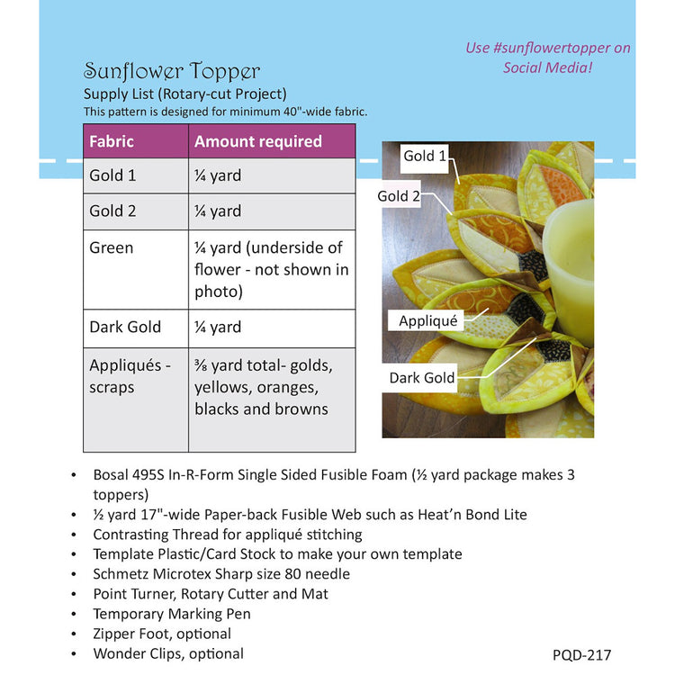 Sunflower Topper Pattern image # 60428