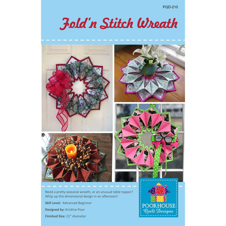 Fold-n-Stitch Wreath Pattern, Poorhouse Quilt Designs image # 35138
