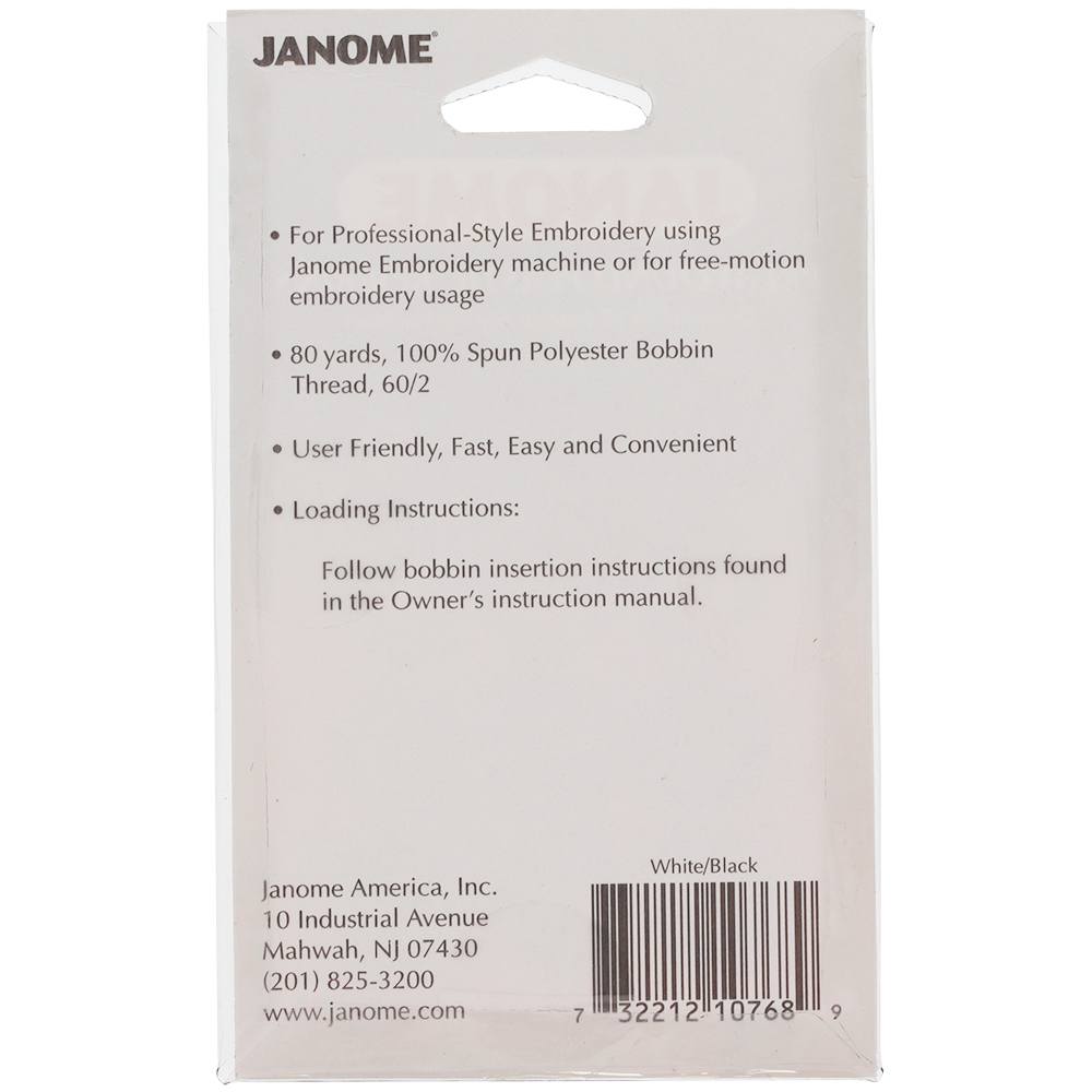 Prewound Bobbins Black/White, 12pk, Janome #PREWBW72 image # 78708