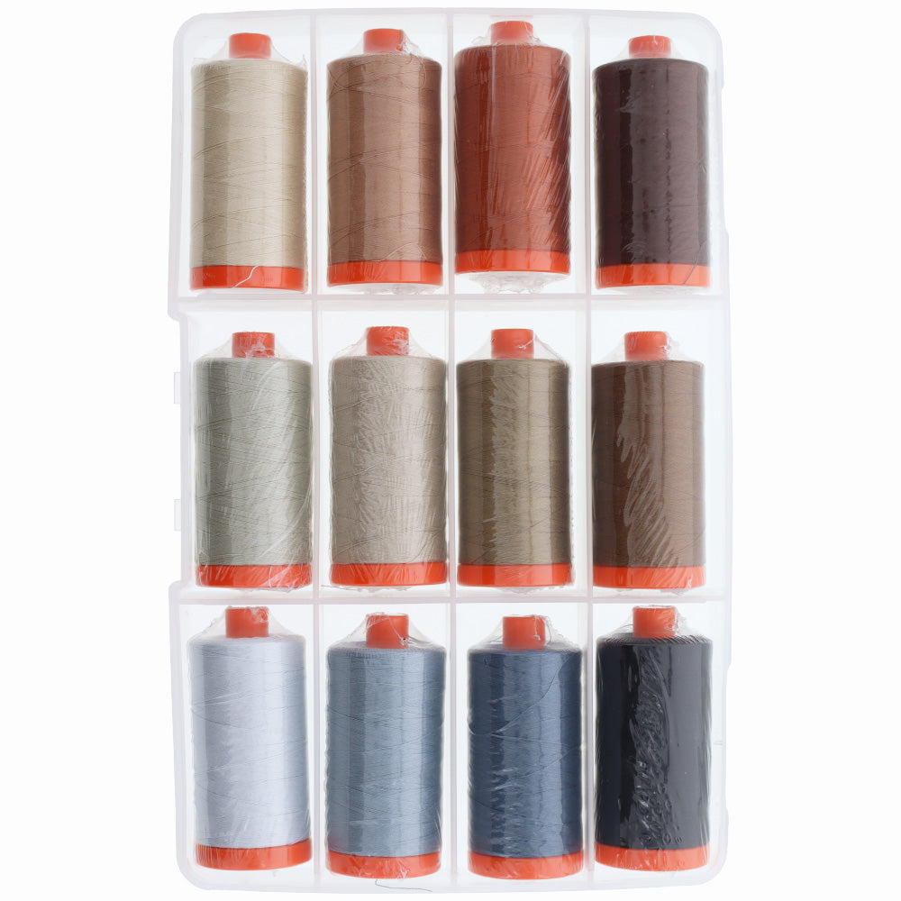 Pat Sloan's Perfect Box of Neutrals Thread Collection, Aurifil (50wt) image # 102309