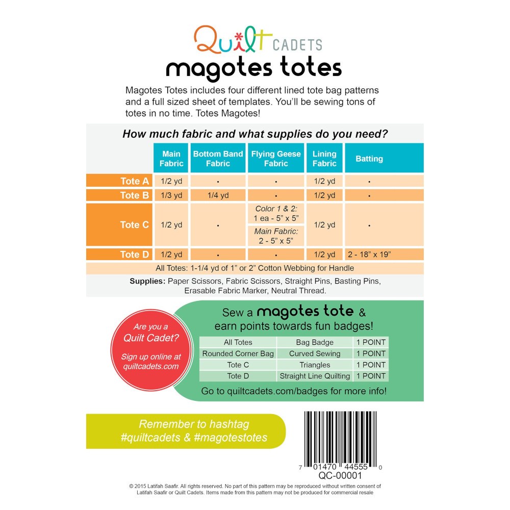 Magotes Totes Pattern - Quilt Cadets image # 59218
