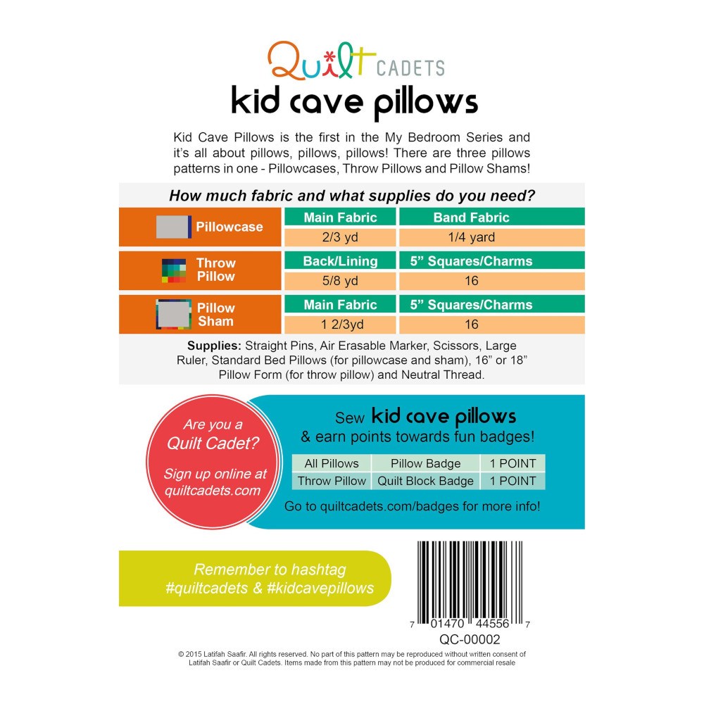 Kid Cave Pillow Pattern - Quilt Cadets image # 59220