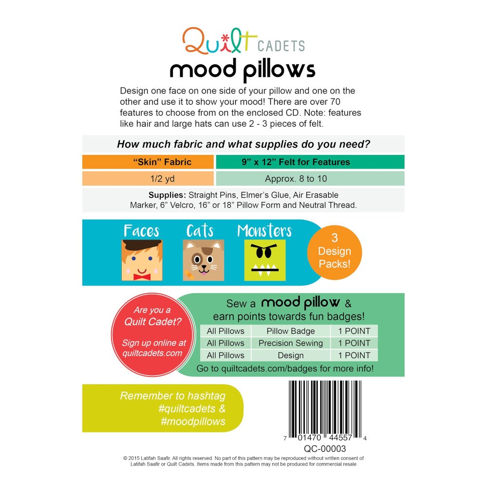 Mood Pillow Pattern - Quilt Cadets image # 59221