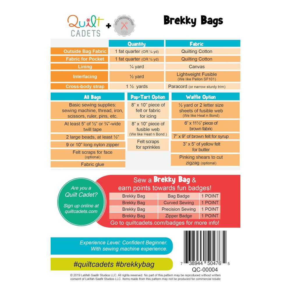 Brekky Bags Pattern - Quilt Cadets image # 59230