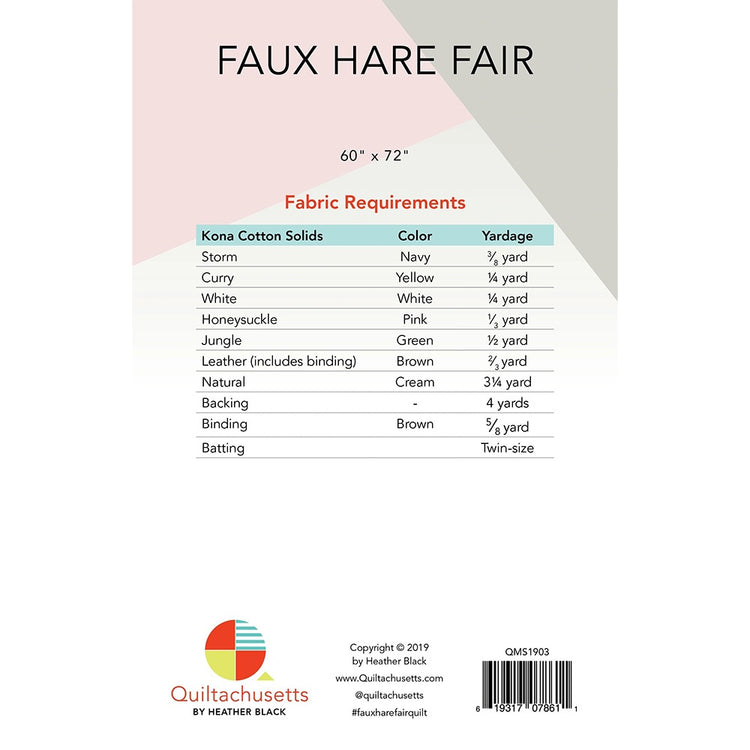 Faux Hare Fair Quilt Pattern image # 64702