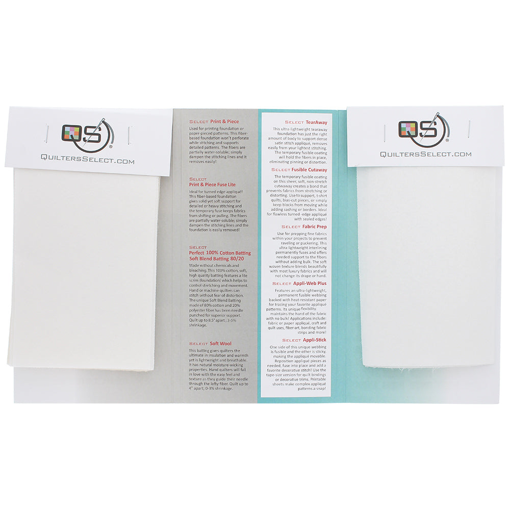 Quilters Select, Batting and Stabilizer Sample Pack image # 73499