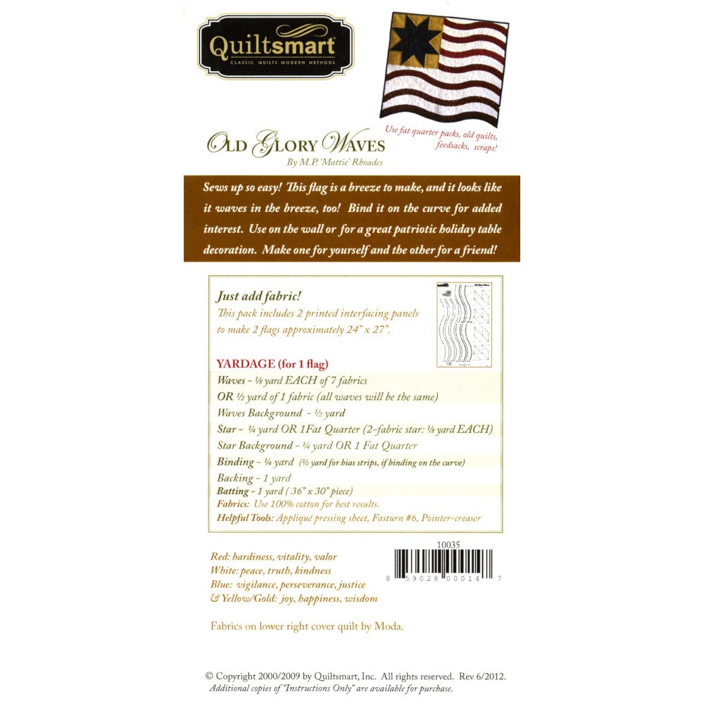 Quiltsmart Old Glory Waves Pattern Kit image # 59057