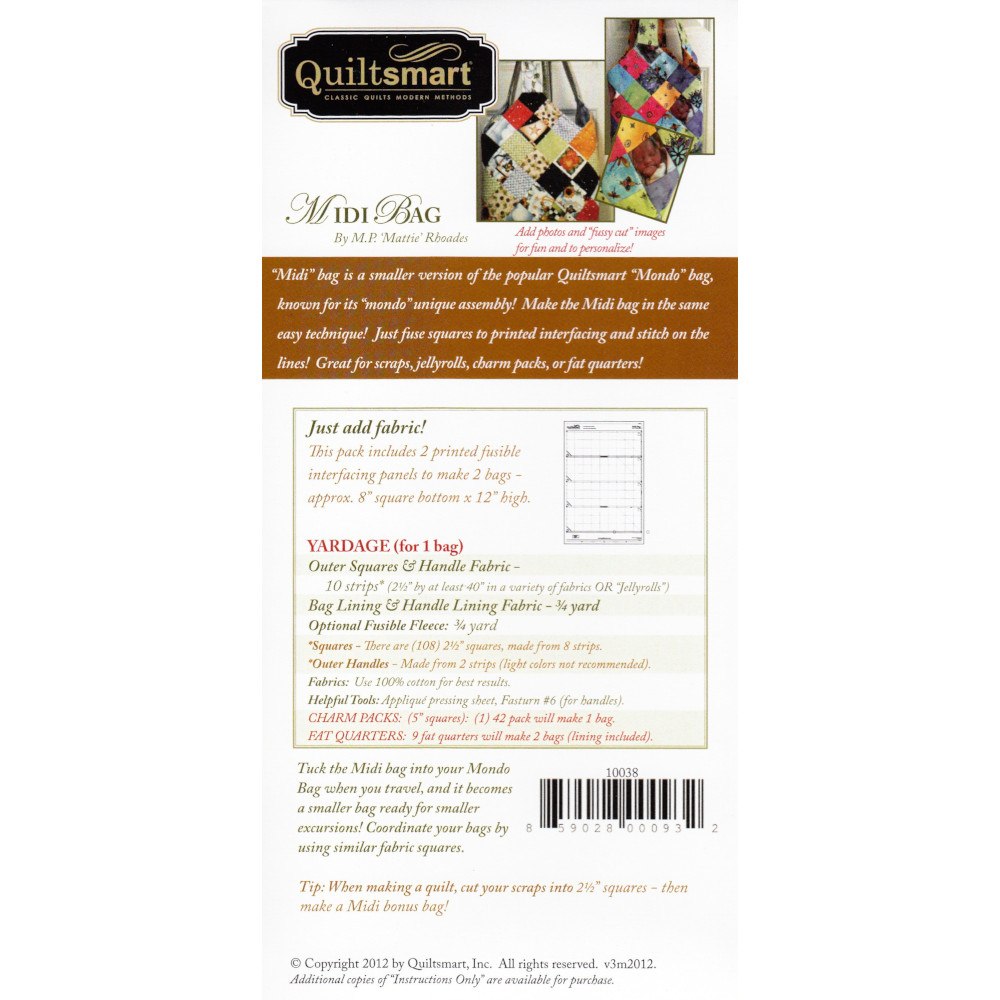 Quiltsmart Midi Bag Pattern Kit image # 59060