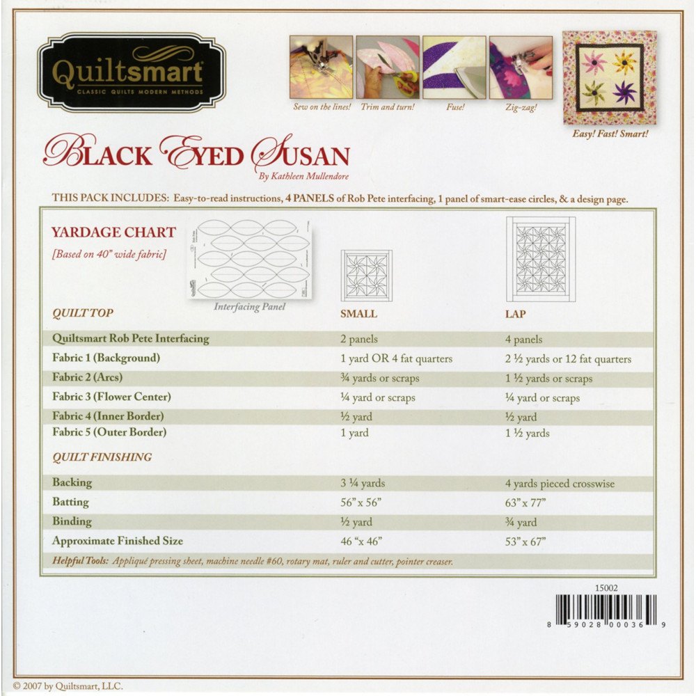 Quiltsmart Black-Eyed Susan Snuggler Pattern Kit image # 59071
