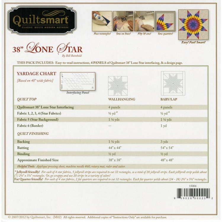 Quiltsmart 38in Lone Star Snuggler Pattern image # 59122