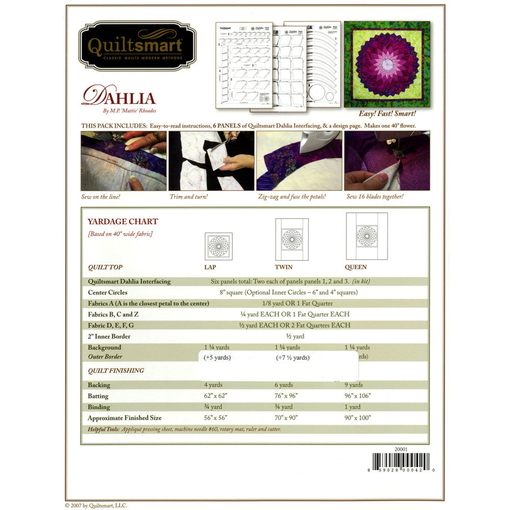 Quiltsmart Dahlia Pattern Kit image # 59130