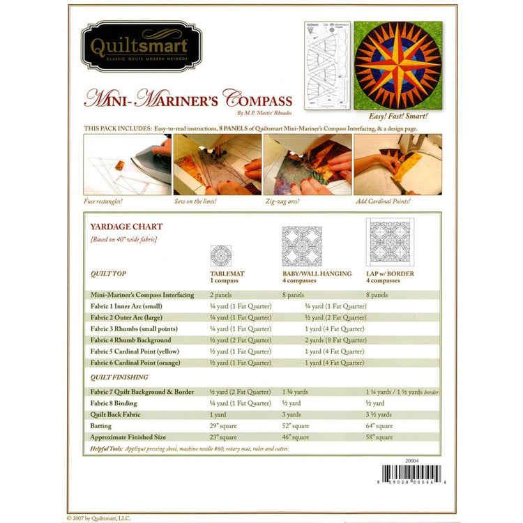 Quiltsmart Mini Mariner's Compass Pattern Kit image # 59139