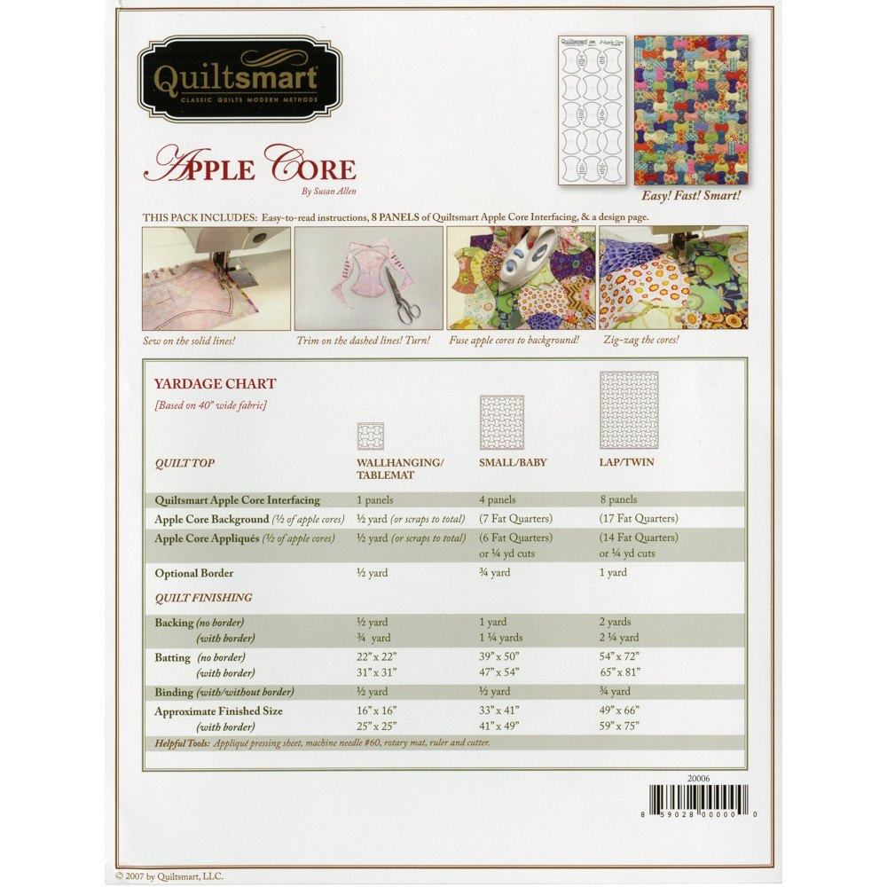Quiltsmart Apple Core Pattern Kit