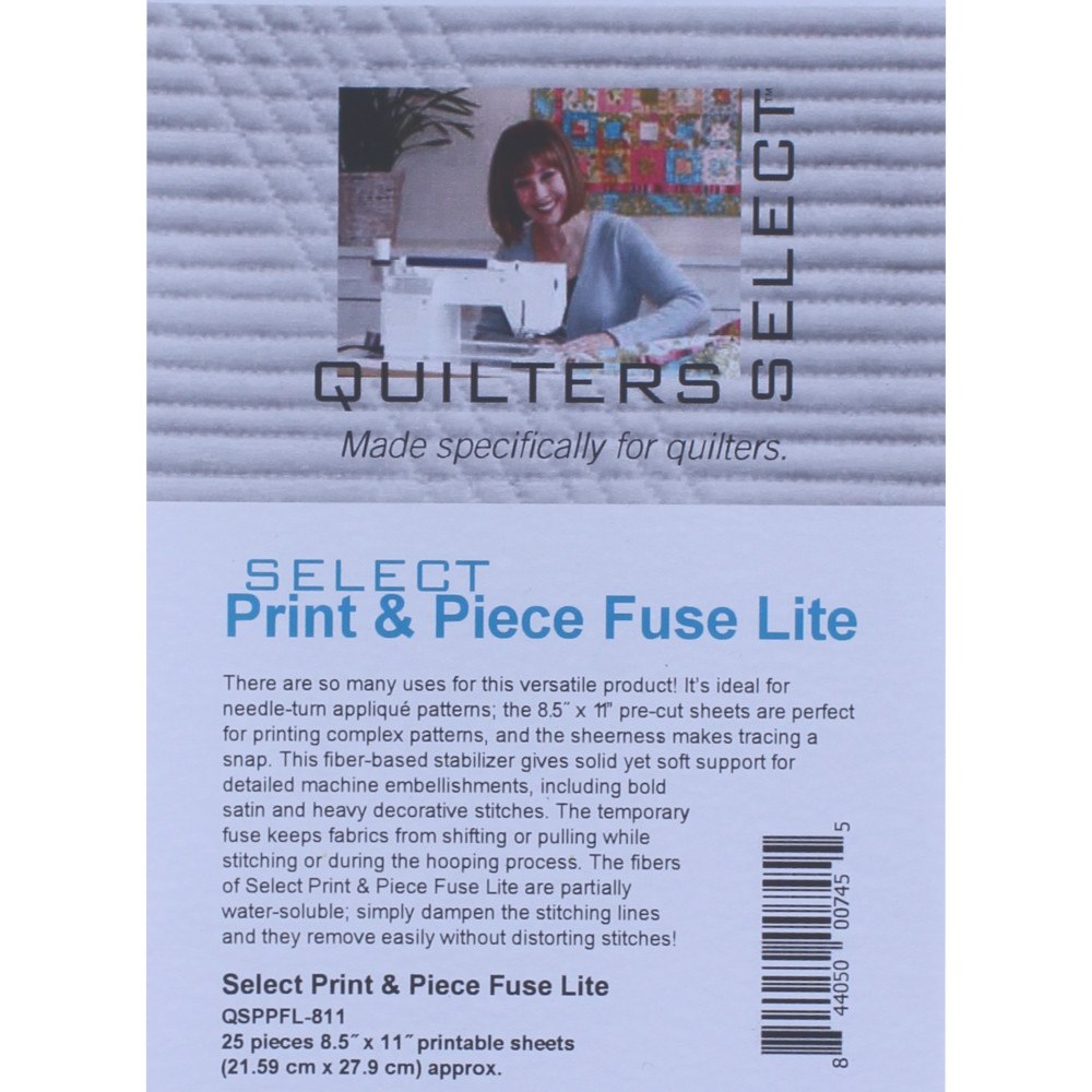 Quilters Select Print & Piece Fuse Lite Sheets - 25pk - 8.5inx11in image # 57062