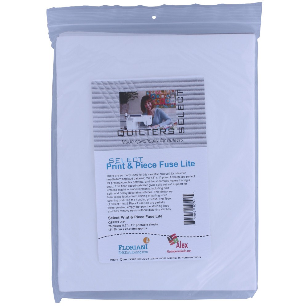 Quilters Select Print & Piece Fuse Lite Sheets - 25pk - 8.5inx11in image # 57063