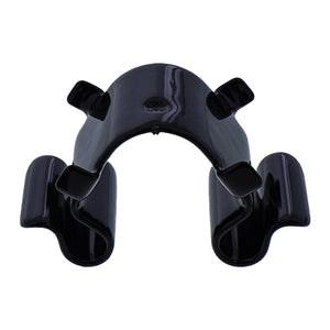 Grace #QTT-05-17882 carriage stop clip, black plastic clamp shown from front angle