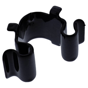 Grace #QTT-05-17882 carriage stop clip, black plastic clamp shown close up