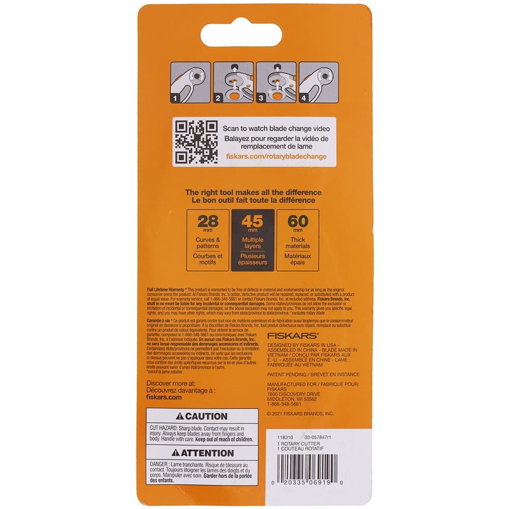 Fiskars 45mm Rotary Cutter image # 121619