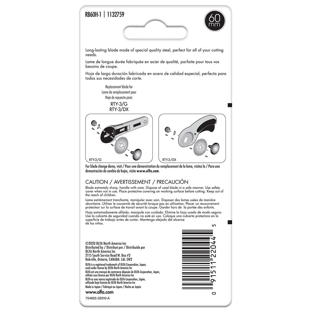 60mm Endurance Rotary Blade - Olfa image # 73091