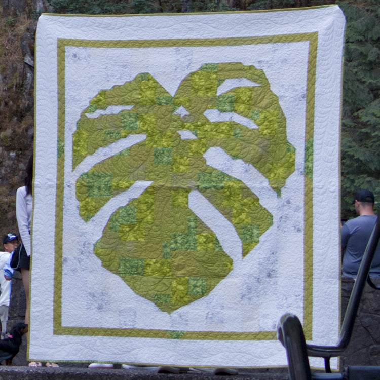 monstera quilt Monstera Patchwork Quilt Pattern