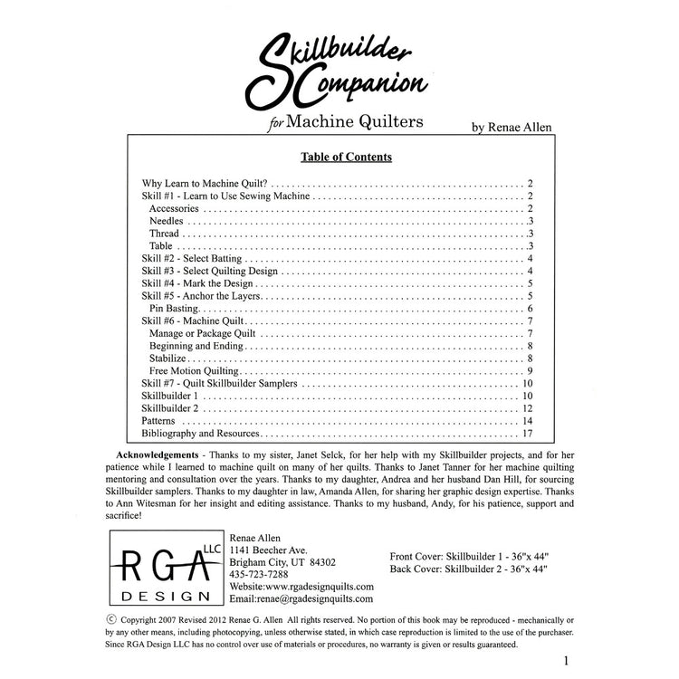 Skillbuilder Companion Book for Machine Quilters image # 37766
