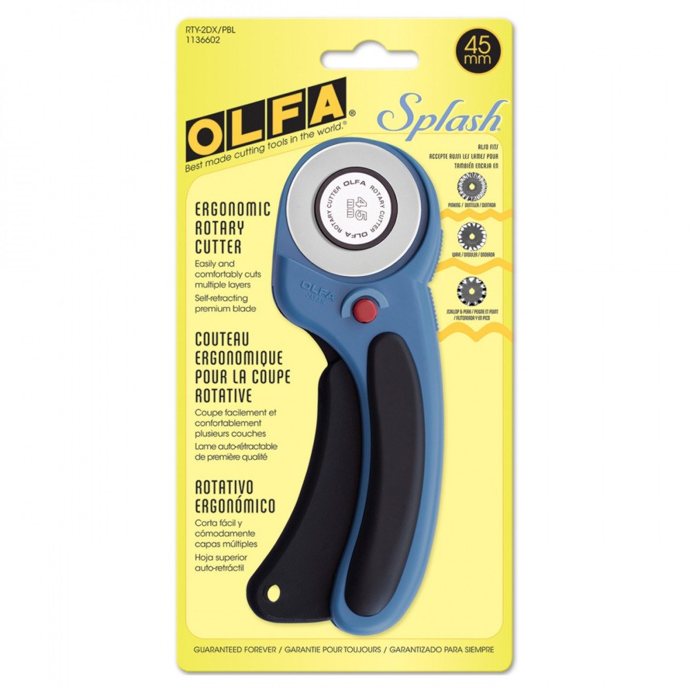 Olfa 45mm Splash Ergonomic Rotary Cutter - Pacific Blue image # 55841