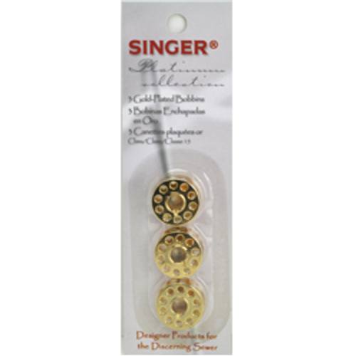 Class 15 Gold-Plated Bobbins (3pk), Singer #S02052 image # 37669