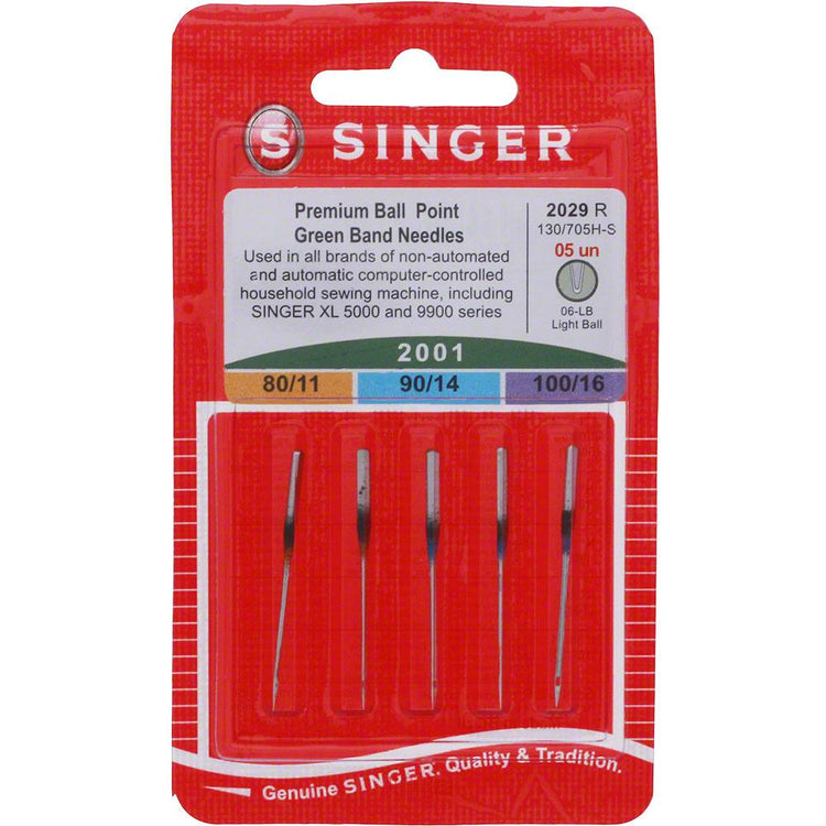 Singer Ball Point Sewing Machine Ball Point Needles (5pk), Singer Style #2001