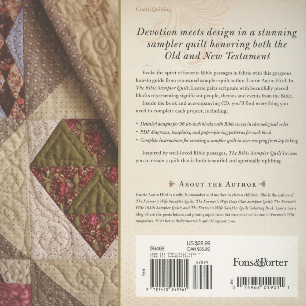 The Bible Sampler Quilt Book and CD image # 54446