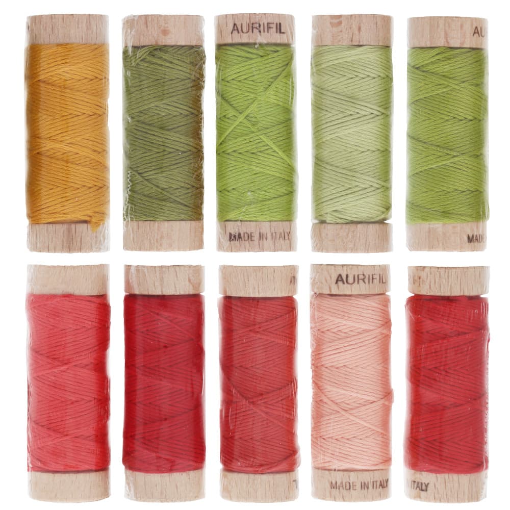 Aurifil, Little Quaker Christmas Floss Collection - 10 Spools (18yds) image # 95453